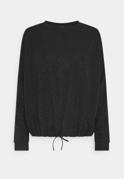 Opus Femme SILKINA GLITTER T Shirt à Manches Longues Black