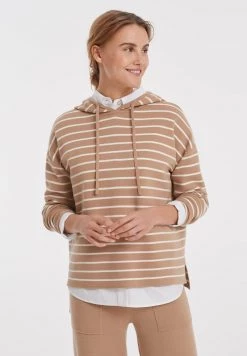 Opus Femme PUNKY STRIPE Sweat à Capuche Sweet Almond