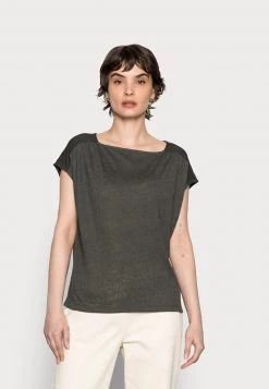 Opus Femme SEYMONA T Shirt Imprimé Black Oliv