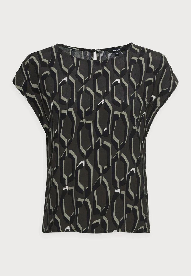 Opus Femme FELGA ETHNO T Shirt Imprimé Black Oliv 6 Opus Femme FELGA ETHNO T Shirt Imprimé Black Oliv – Image 4