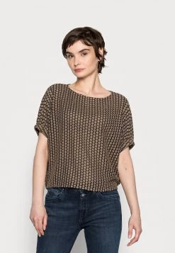 Opus FEMILU LACE T Shirt Imprimé Mystic Blue Femme