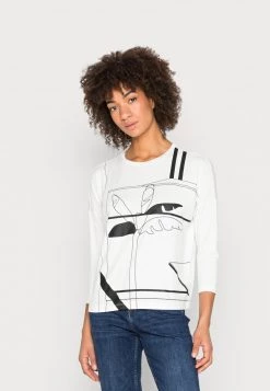 Opus SOCKNY PRINT T Shirt à Manches Longues Milk Femme