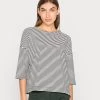 Opus Femme SEIFEN LITTLE STRIPE T Shirt à Manches Longues Black -Opus Soldes Magasin d1e981472cfb4453a95ad360294f37c5