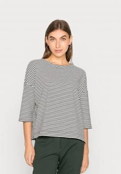 Opus Femme SEIFEN LITTLE STRIPE T Shirt à Manches Longues Black
